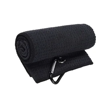 

HOT Towel Microfiber Cotton Water Absorption Sport Golf Towel with Carabiner Clip Comfortable Soft Golf Cleaning Towel For Adul