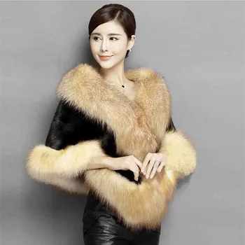 

Luxury Women Ladies Winter Faux Mink Fur Cape Shawl Faux Fur Wedding Party Bride Wedding Dress Cape Warm coat wraps