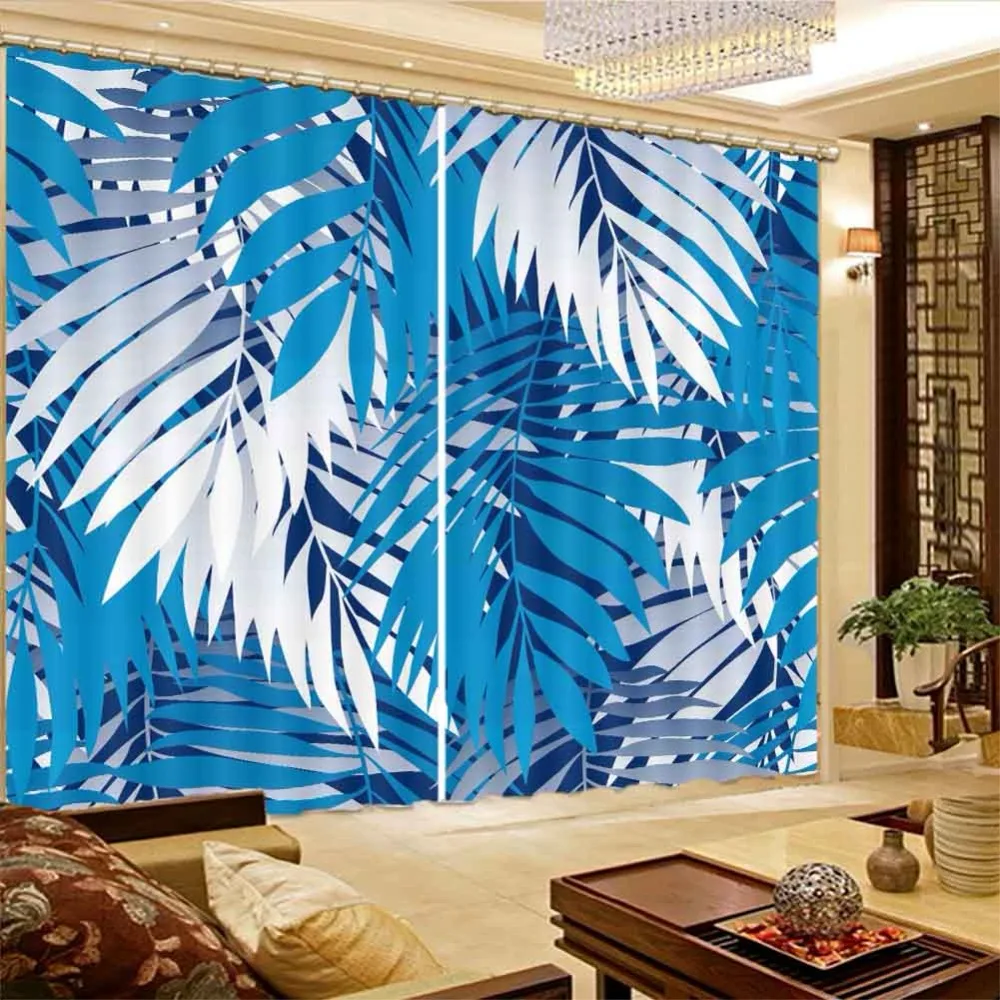 high shading blackout curtain Leaves curtains for living room bedroom kitchen 3D stereoscopic curtains