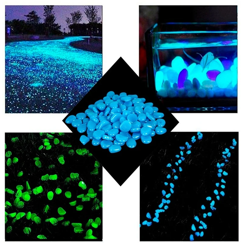 Garden Decor Luminous Stones Glow In Dark Decorative Pebbles Outdoor Fish Tank Decoration Pebble Rocks Aquarium Mix Color