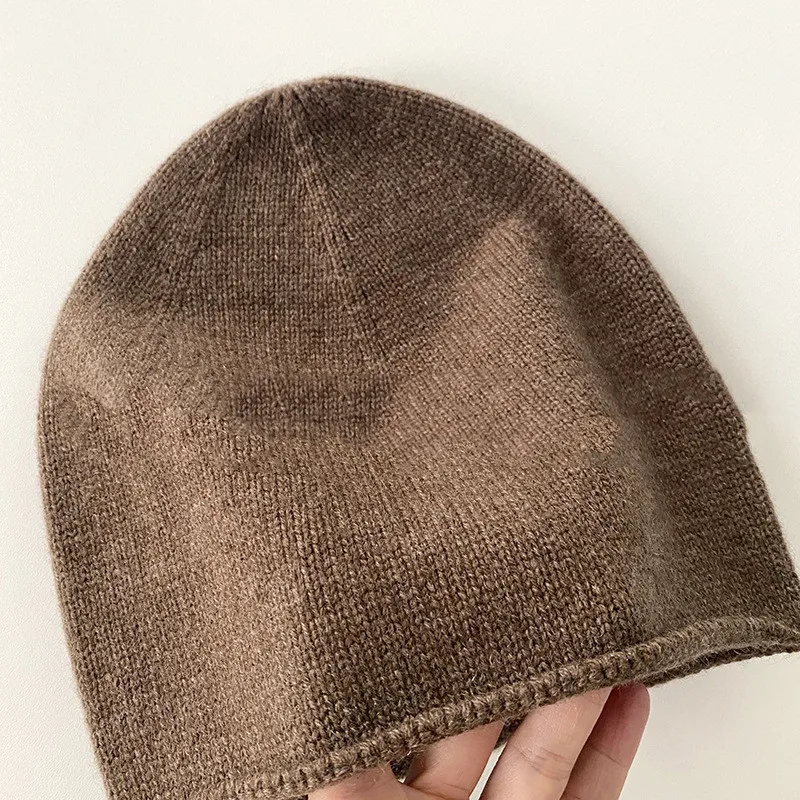 Вязаная шапка для женщин кашемировые однотонные кепки Новинка зимы | Аксессуары