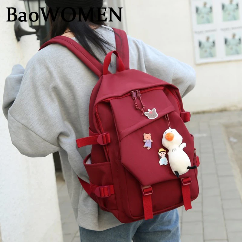 

BaoWomen School Backpack Women 2021 New Female Cute Cartoon Transparent Students Schoolbag Shoulder Bags Fashion Canvas Backpack