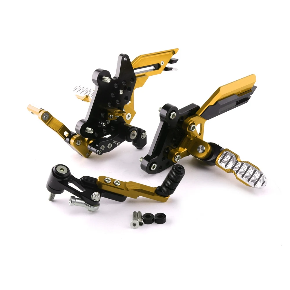Мотоцикл с ЧПУ Алюминиевый сплав Подножка для ног подножки задние наборы Rearset для Honda CBR650F CB650F - Цвет: Золотой