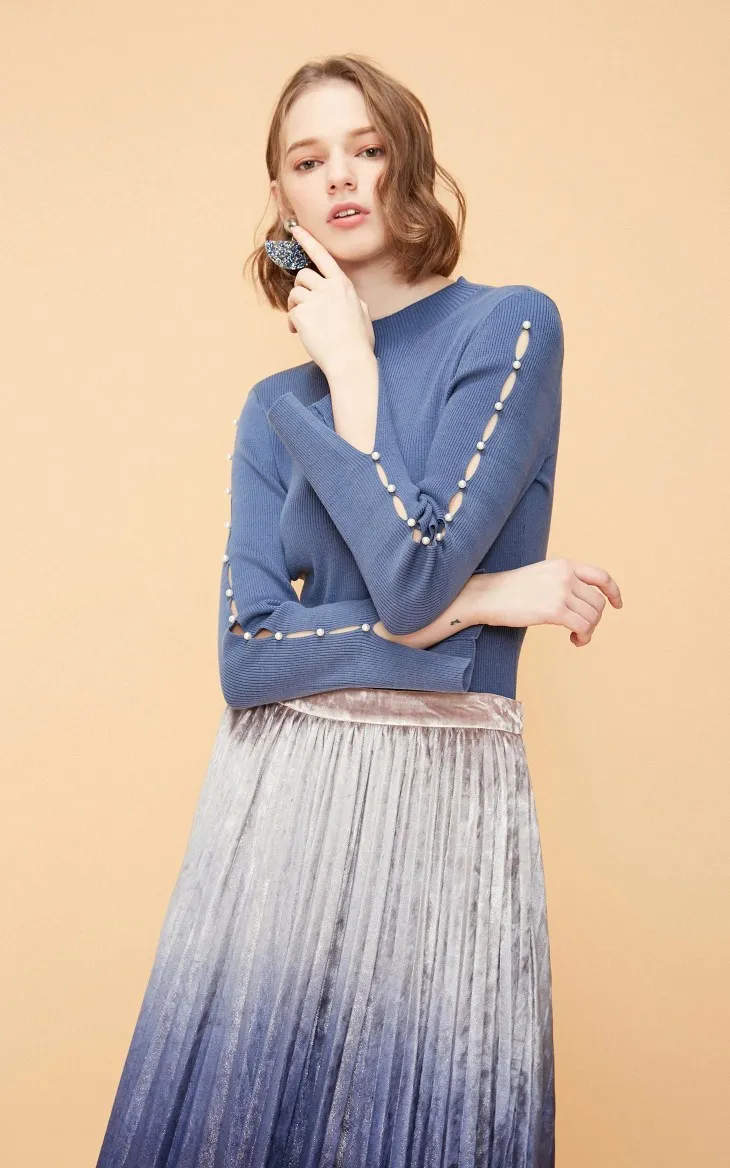 Vero Moda женский базовый приталенный свитер с искусственным жемчугом | 319124528