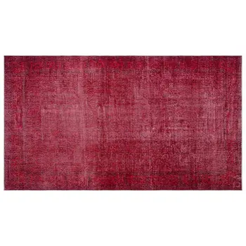 

Handmade Red Vintage Overdyed Turkish Area Rug 159x280 Cm-5'3''X9'2''