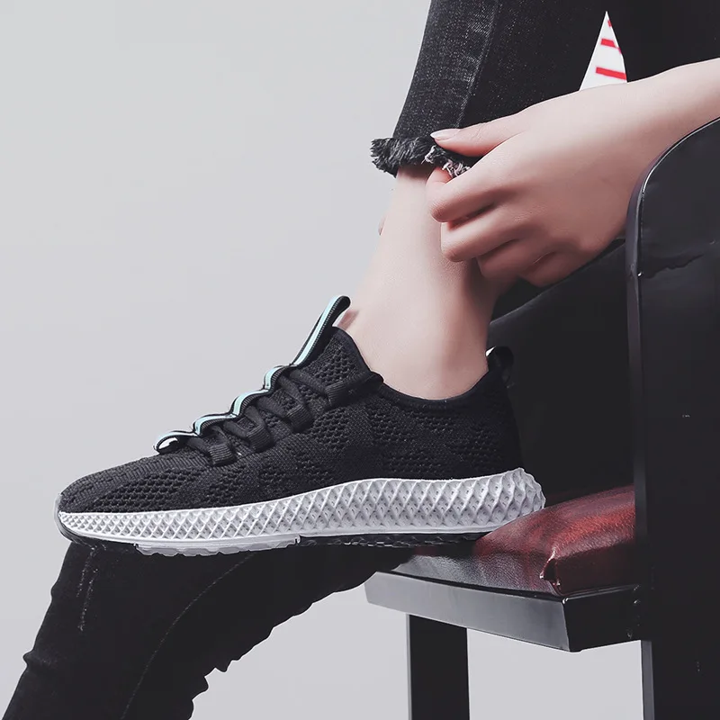 

2019 Spring And Summer New Style Mesh Breathable WOMEN'S Shoes Fly Woven Flat Trend of Fashion Sports Footwear Classic White Sho