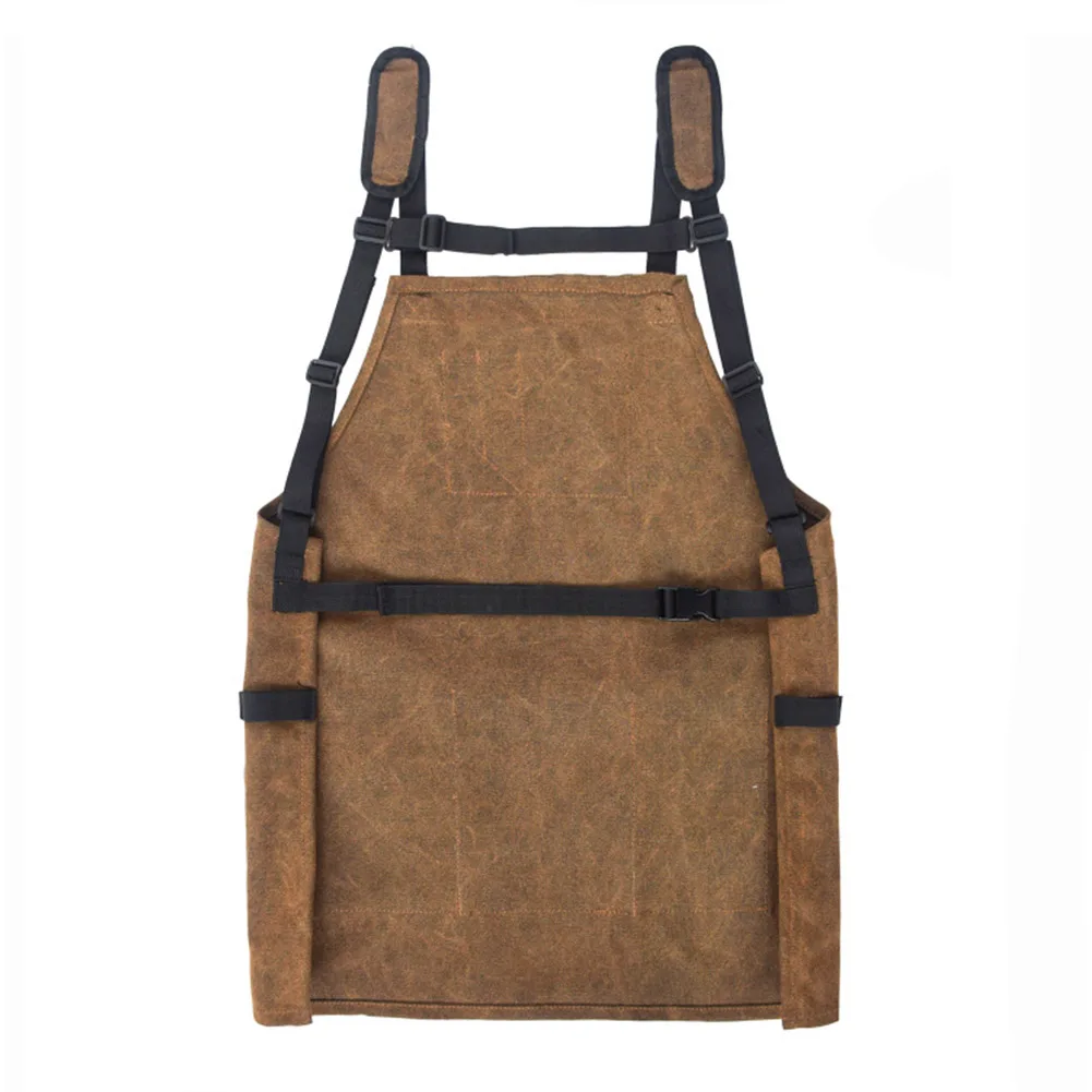 Adjustable Canvas Aprons Men Women Multi-Pocket Aprons DIY Woodworking BBQ Cooking Wear Resistant Aprons Kitchen Tools Aprons