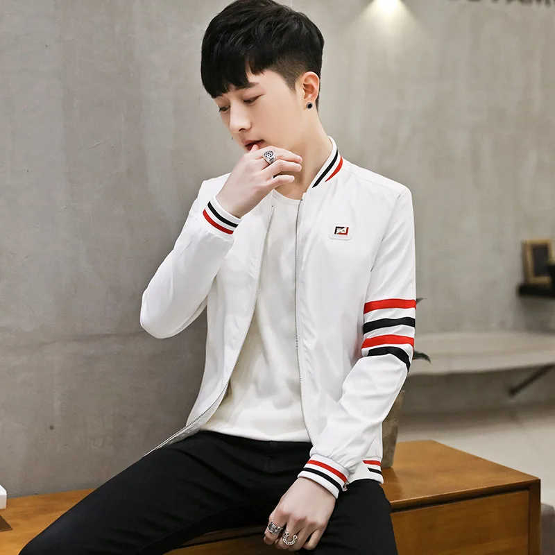 Повседневное пальто Для Мужчин's корейско-Стиль тренд Slim Fit Красивый Для мужчин снаружи одежда; сезон весна-осень; стиль Бейсбол форма тонкие Jac