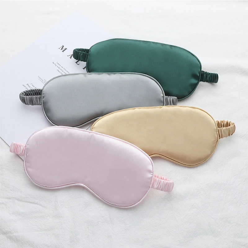 Eye Mask Eye Patch Silk Sleeping Eye Mask Carrying Pouch Bag Travel Sleep Eyeshade Women Man Nap Cover Comfortable Eye Patch Help Rest
