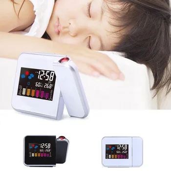 

Home Digital LED Display Projection Alarm Clock Snooze Function Weather Thermometer Humidity Table Clock
