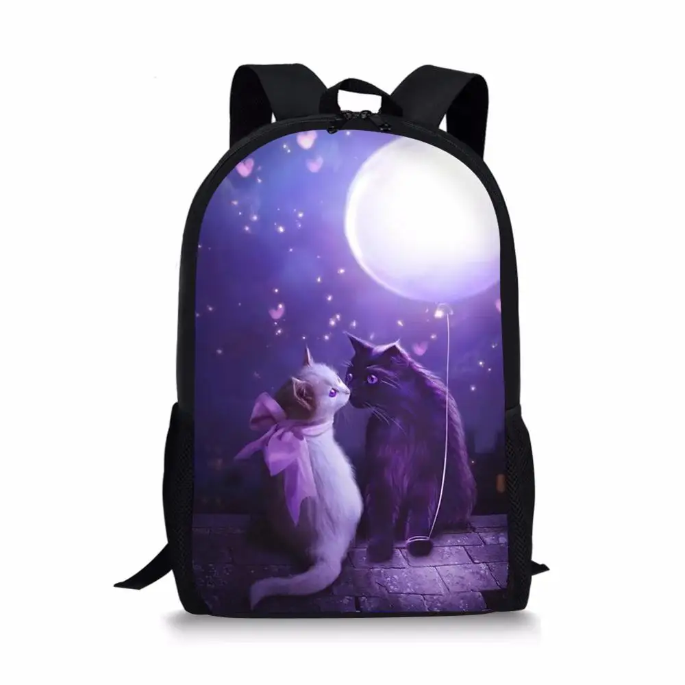 

HaoYun Fashion Children's School Backpack Fantasy Cats Design Pattern Kids School Book Bags Kawaii Animal Girls School Bags