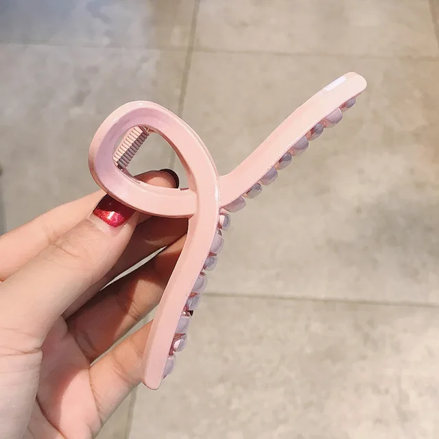 1PC Barrettes  Hair Claw For Women Acrylic Hairpins Hair Crab Claws Girls Make UP Washing Tool Accessories Women Hair Clips 2021 Pink