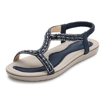 

2020 Summer Women Sandals Fish Mouth Bohemia Style Flat Sandals Ladies Shoe Women Slip On Beach Dropshipping Sandals