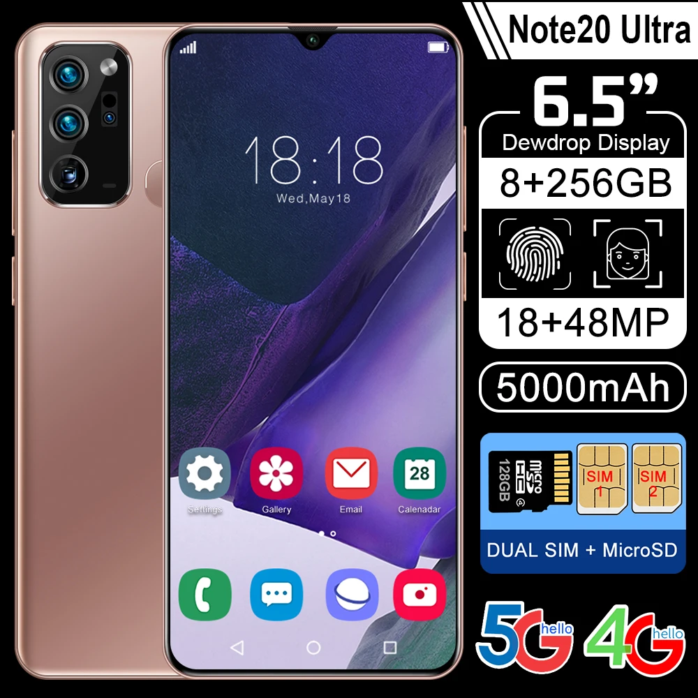 Note20Ultre Smartphone 6.5Inch Android Snapdragon