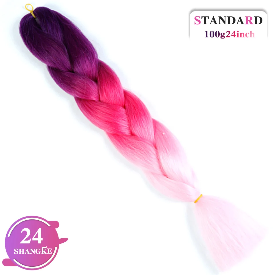 24 дюйма кроше с Омбре аксессуары для волос наращивание волос Джамбо косички Прически розовый блонд красные синие волосы для заплетания - Цвет: # 99J