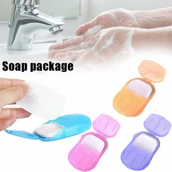 

100/200 Pcs Portable Hand Washing Mini Soap Paper Disposable Bath Travel Scented Slice Sheets DAG-ship