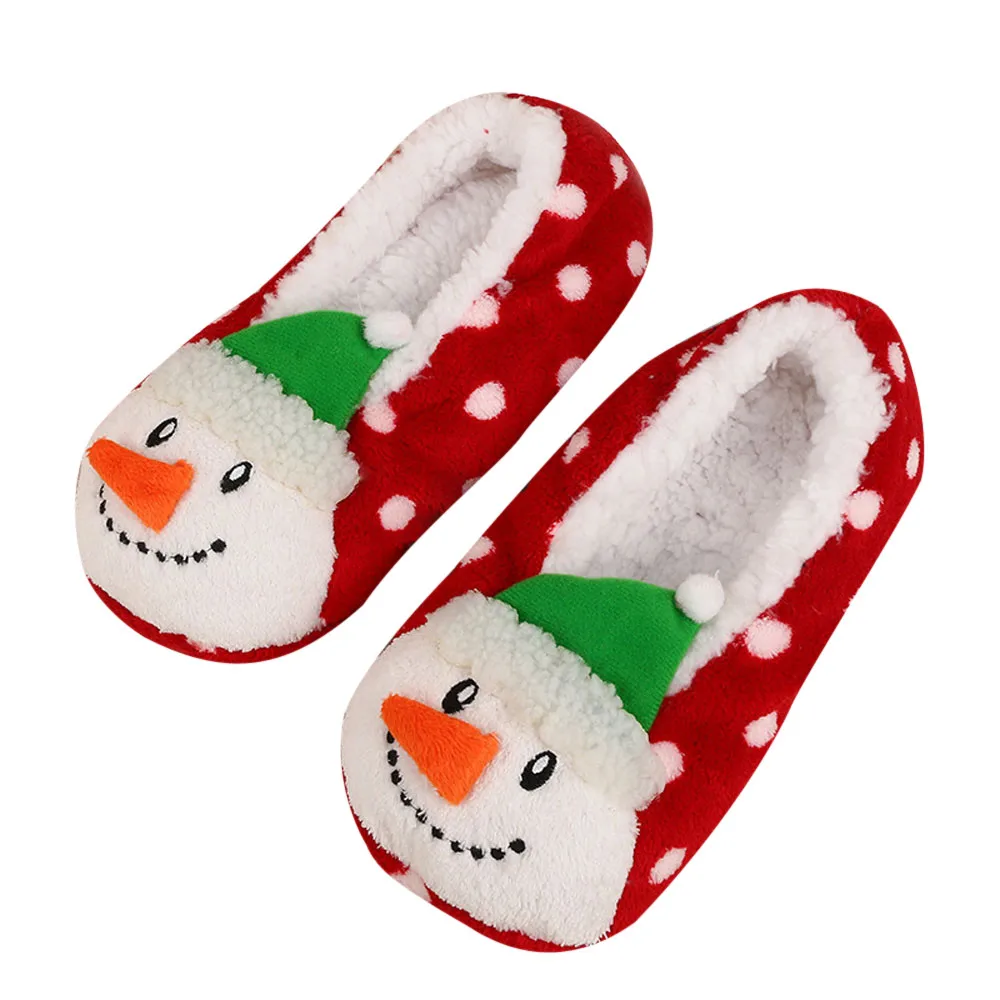 Сезон осень-зима; Домашние Мягкие плюшевые тапочки унисекс с рождественским Санта Клаусом; теплая Домашняя обувь на плоской подошве для влюбленных; подарок;# P