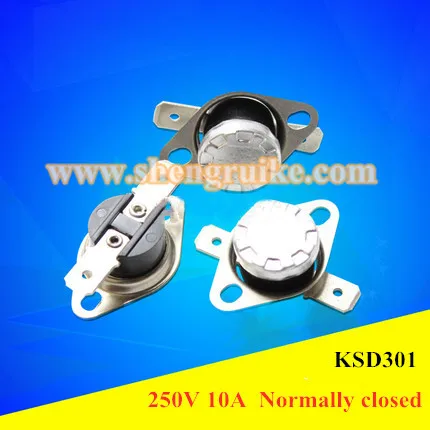 

KSD301 Sudden reset temperature switch thermostat 10A6.3 feet 35 degrees -250 degrees movable ring normally closed type