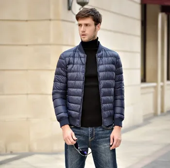 

Autumn and winter men's collar collar jacket down jacket large size Slim fashion collar collar short paragraph baseball jacket c