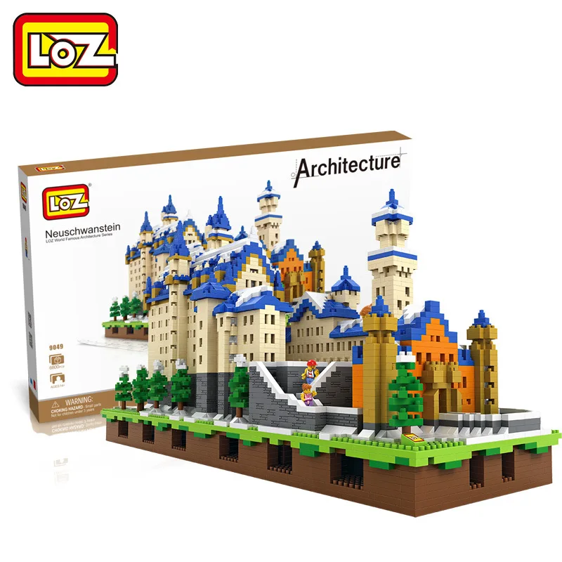 

LOZ diamond small particle building block new Swan Castle Building Model 9049 micro drill building block assembly toy 6800pcs