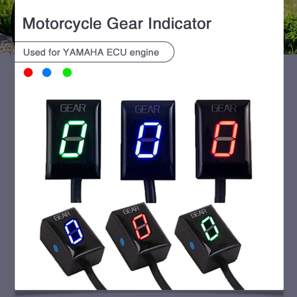 Motorcycle Gear Indicator for Yamaha ECU Plug LED Display Waterproof White 