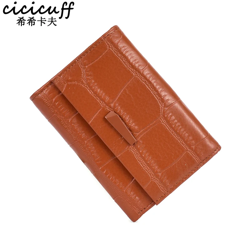 

Brand Design Short Wallet Fashion Alligator Genuine Leather Women Coin Purse Top Cowhide Wallets Billfold Ladies Small Purses