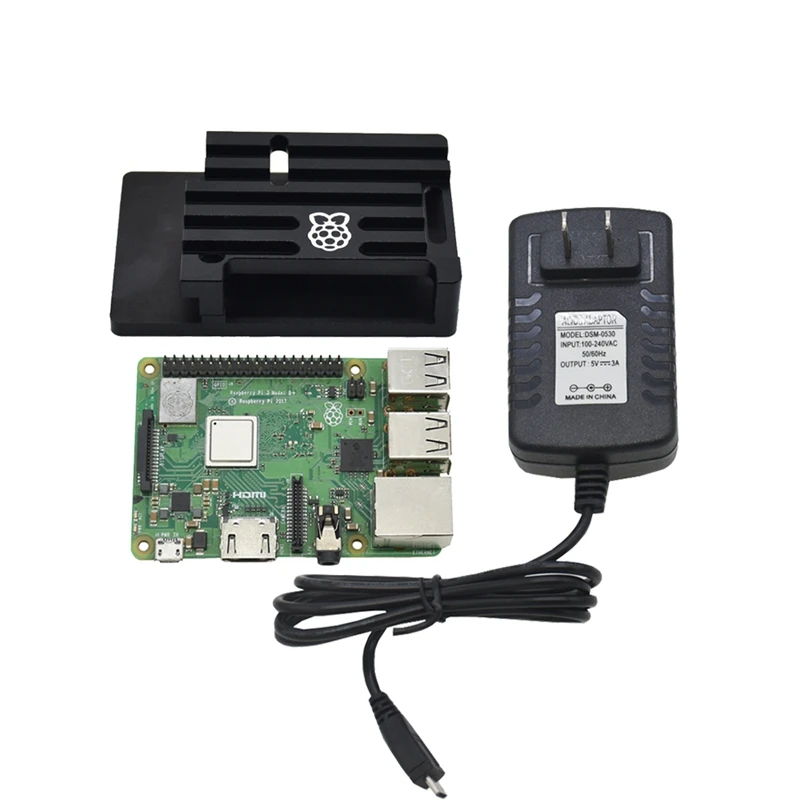 3 в 1 для Raspberry Pi 3 Model B+(Plus) плата+ Cnc алюминиевый чехол+ 5 В 3 А адаптер питания с Wifi и Bluetooth