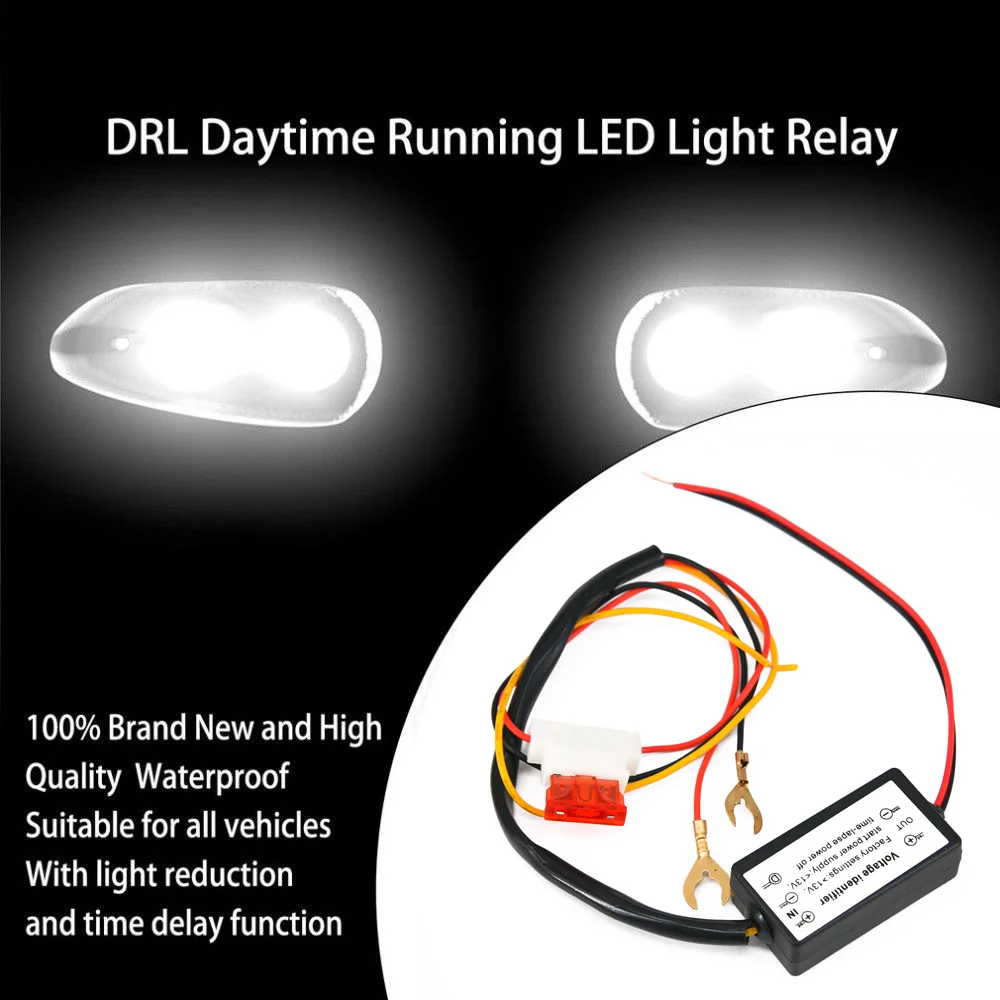 Running Light Control Auto Car DRL Lamps Relay Harness ON /OFF Automatic Dimmer