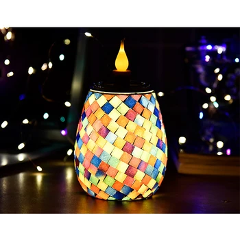 

Oil Furnace Aroma Burner Mosaic Style Colorful Candle Holder Candlestick Vase Romantic Crafts Gift Decoration mosaic aroma lamp