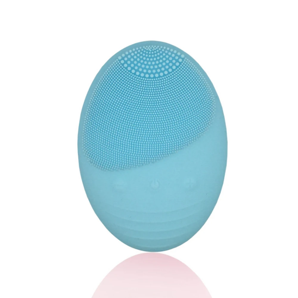 blue Звуковая для лица очищающая щетка зарядка электрическая щетка для чистки пор инструмент для ухода за кожей водонепроницаемый силиконовый скраб-щетка Массажер для лица - Цвет: blue