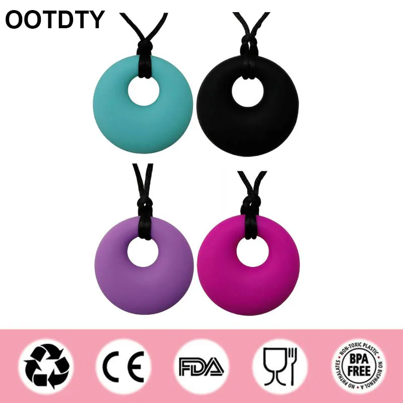 2 Pack Boys Girls Sensory Chew Necklace Silicone Chewy Pendant Jewelry for Autism ADHD | Мать и ребенок