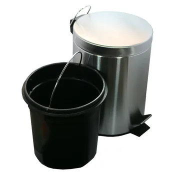 

7 Liter Handle Kitchen Dust Bucket Storage Foot Pedal Toilet Stainless Steel Trash Can Mute Waste Bin Bathroom Garbage With Lid