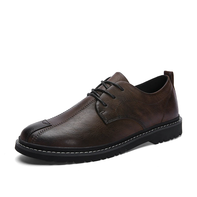 Brown fc012 JUNSRM/Высококачественная Мужская обувь; мягкая деловая обувь для отдыха; лоферы; модная брендовая мужская удобная повседневная обувь для вождения; chaussure homme - Цвет: Brown fc012