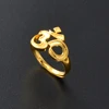 Anniyo Yoga Symbols Ring Women Girls Gold Color Resizabl om Rings African Jewelry Wedding Accessories #072504 6
