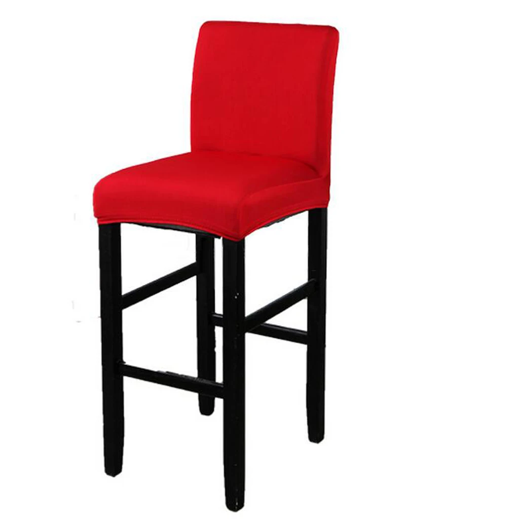 Твердые стрейч короткие съемные столовая барный стул крышка стула Slipcovers Эластичный полиэстер ткань