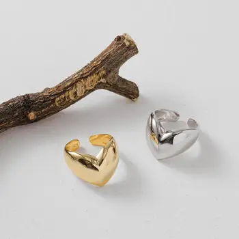 

JDCJ037 New Trend Sterling Silver Ring 18K Gold Filled 925 Sterling Silver Ring Heart-shaped Wide Open Ring for women 2020