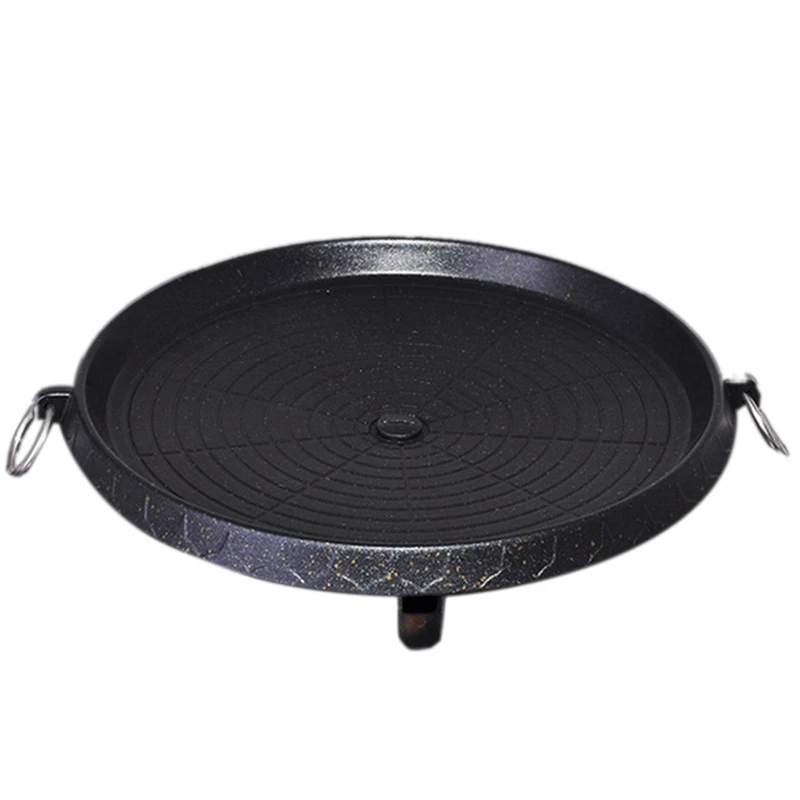 

Korean Barbecue Dish Baking Dish Round Barbecue Dish Maifan Stone Baking Tray Home Wild Commercial Portable Barbecue Iron Plate