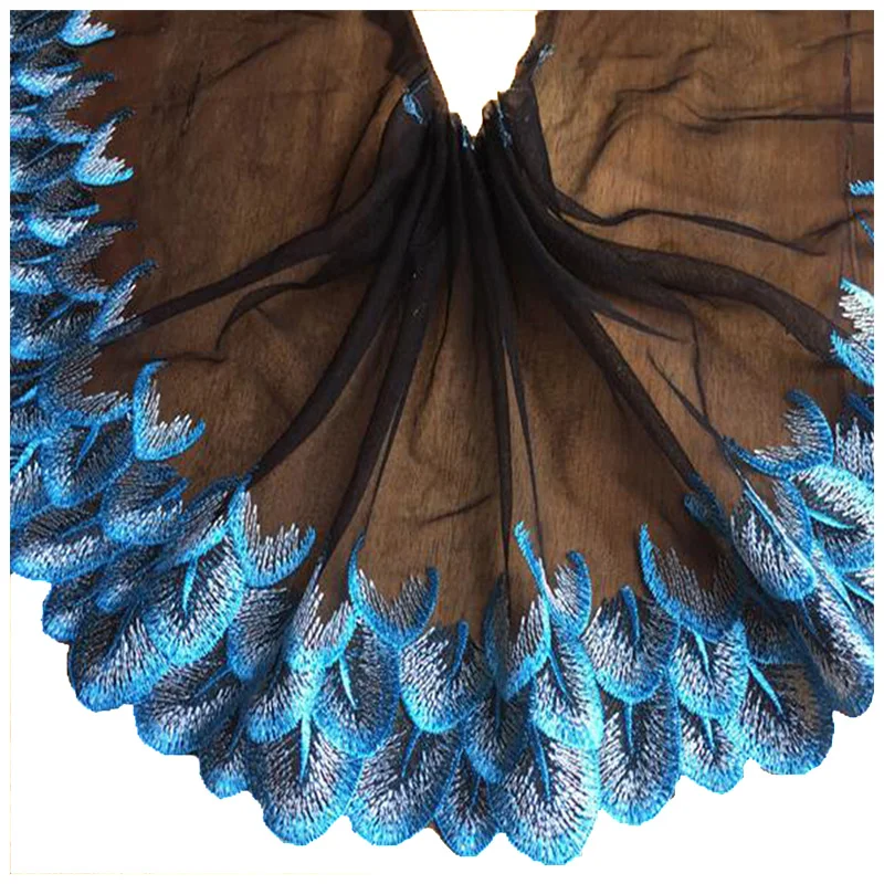Lace fabric Luxury Cotton Embroidered Flower Dubai Sewing DIY trim tulle applique Ribbon collar dress guipure decor