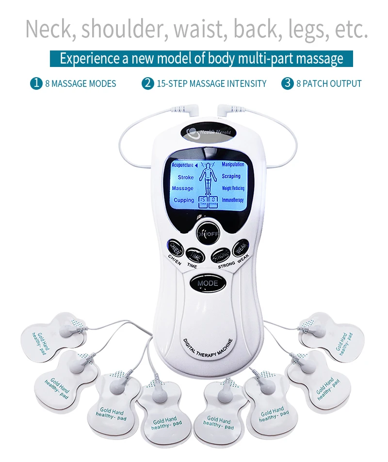 Портативный бытовой электрический стимулятор мышц Цифровой Меридиан массажер машина для терапии акупунктурой для похудения