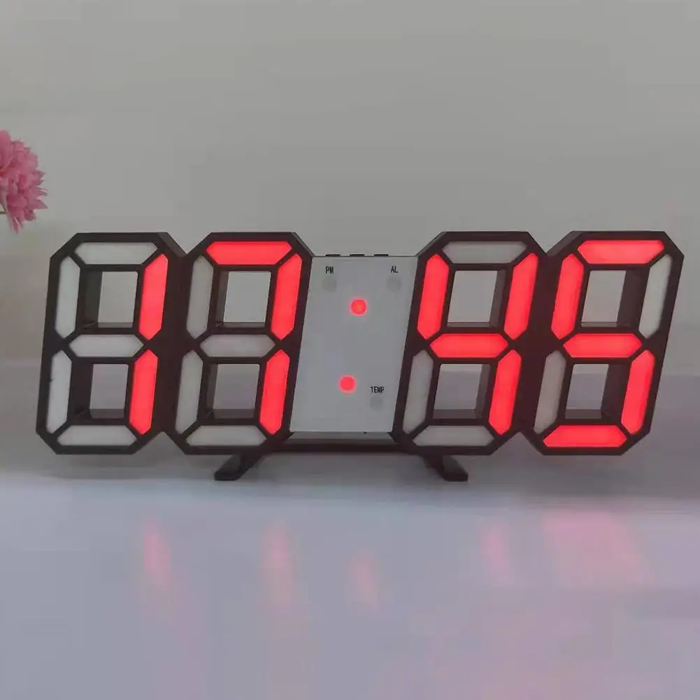 3D светодиодный USB Цифровой температурный настенный Повтор будильника домашний