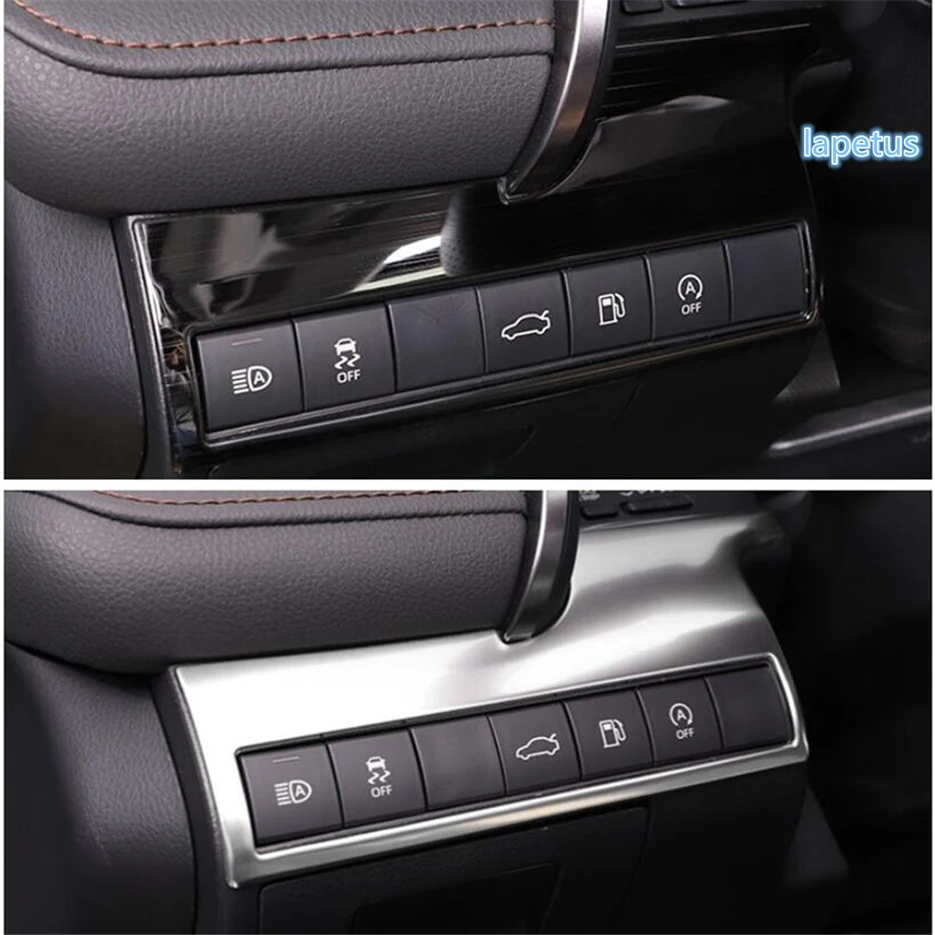 

Lapetus Head Lights Switches Buttons Decoration Frame Cover Trim Fit For Toyota Camry 2018 2019 Silver Blue black Brushed Style