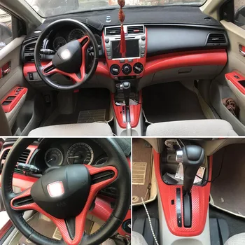 

Car-Styling 3D 5D Carbon Fiber Car Interior Center Console Color Change Molding Sticker Decals For Honda City 2009-2014
