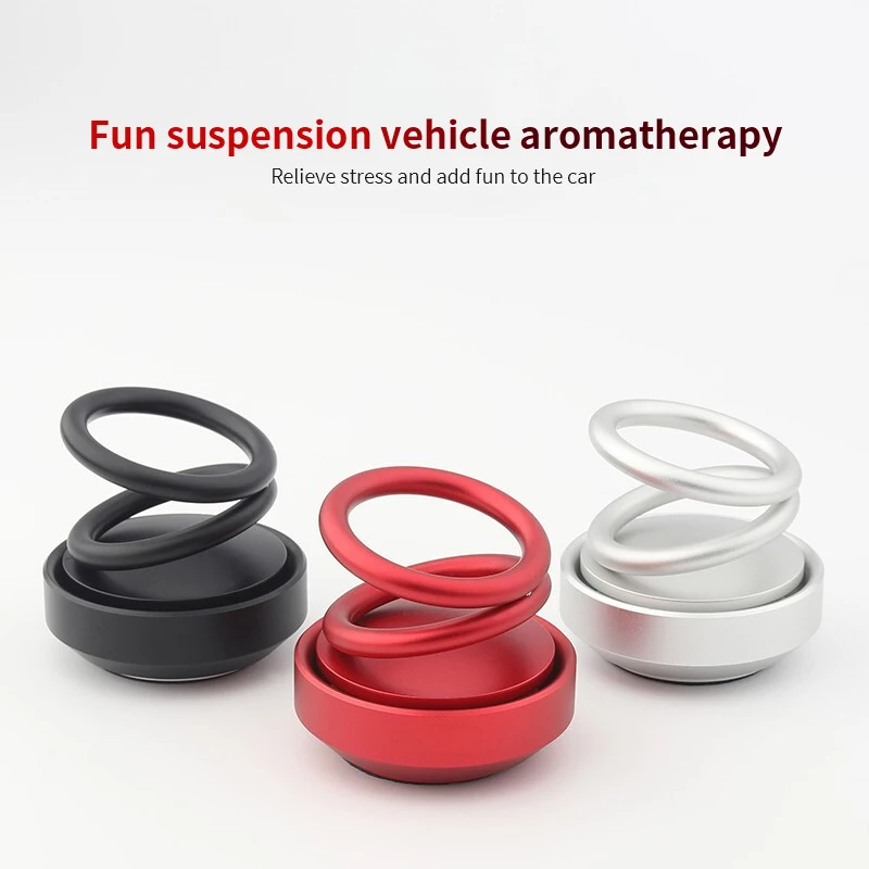 

Solar double ring magnetic levitation vehicle fragrance automatic rotation suspension vehicle perfume creative vehicle perfume