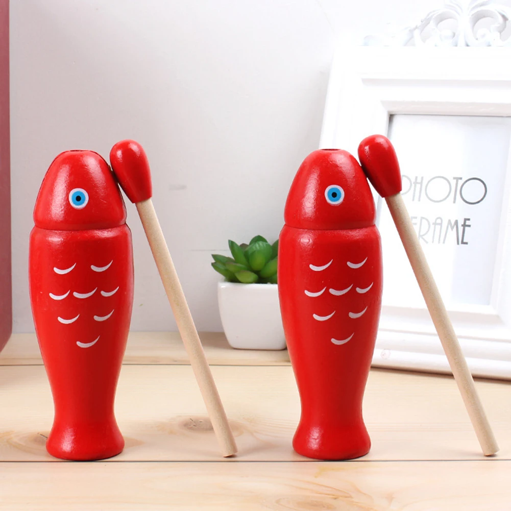Детские деревянные игрушки-рыбки, Ударные музыкальные инструменты для раннего развития