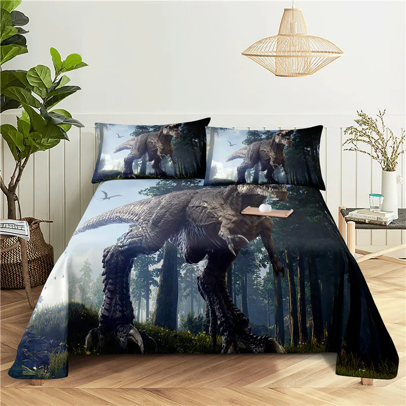 Tyrannosaurus Rex Bedding Sheet Home Digital Printing Polyester Bed
