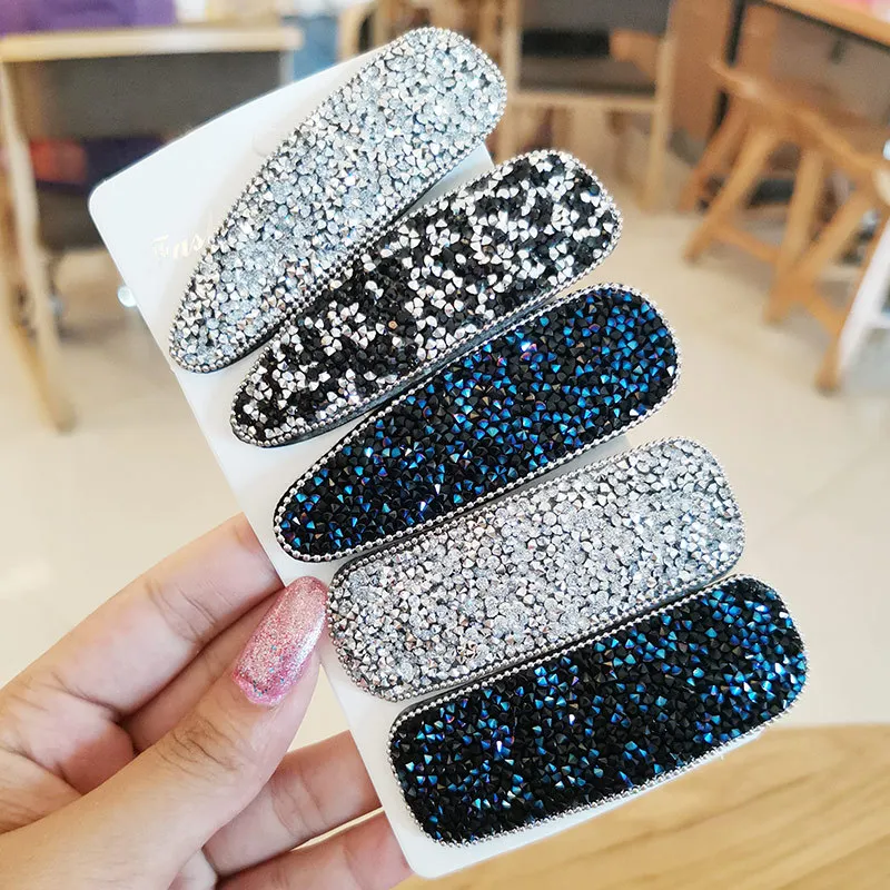 

Korean version of the new net red hairpin rhinestone super flash water drop BB clip adult bangs clip side clip hairpin
