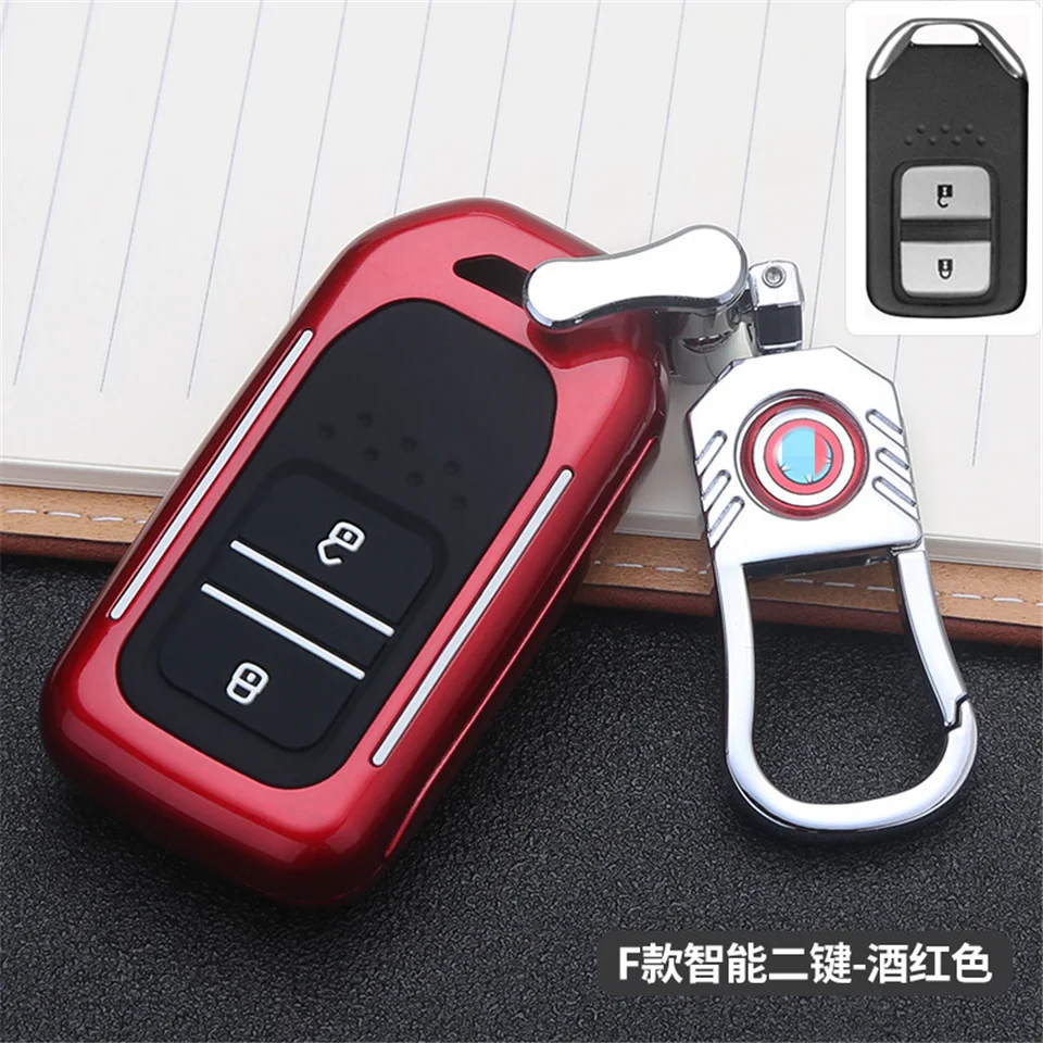 Custodia a 2 pulsanti per auto in fibra di carbonio per Honda Crv Civic Crad V Accord Pilot 2017 2016 2015 accessori portachiavi - H0de4eaa7cdc442eeb9c22ef250be9197j