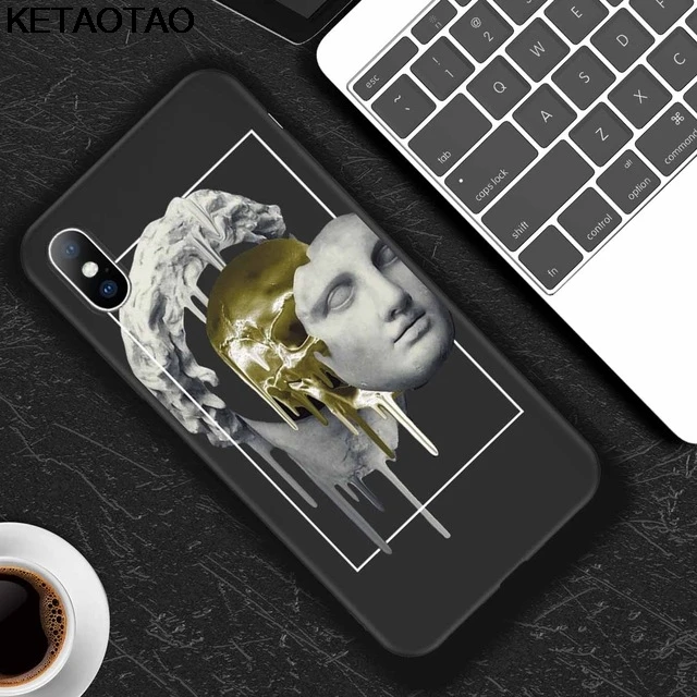 KETAOTAO Абстрактное Искусство статуя в для samsung galaxy S4 S5 S6 S7 S8 S9 S10 edge Note чехол Мягкий ТПУ резиновый силиконовый - Цвет: Небесно-голубой