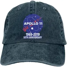 Мужская Женская бейсбольная кепка Apollo 11 50th anniversary, джинсовая кепка для папы, Кепка водителя грузовика