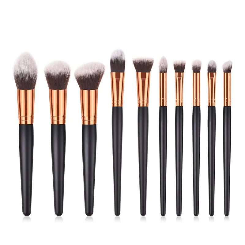 

1PC Professional Golen Black Make Up Brushes Foundation Flat Head Powder Eyeshadow Brush Flame Blush Brushes For Beauty Makeup